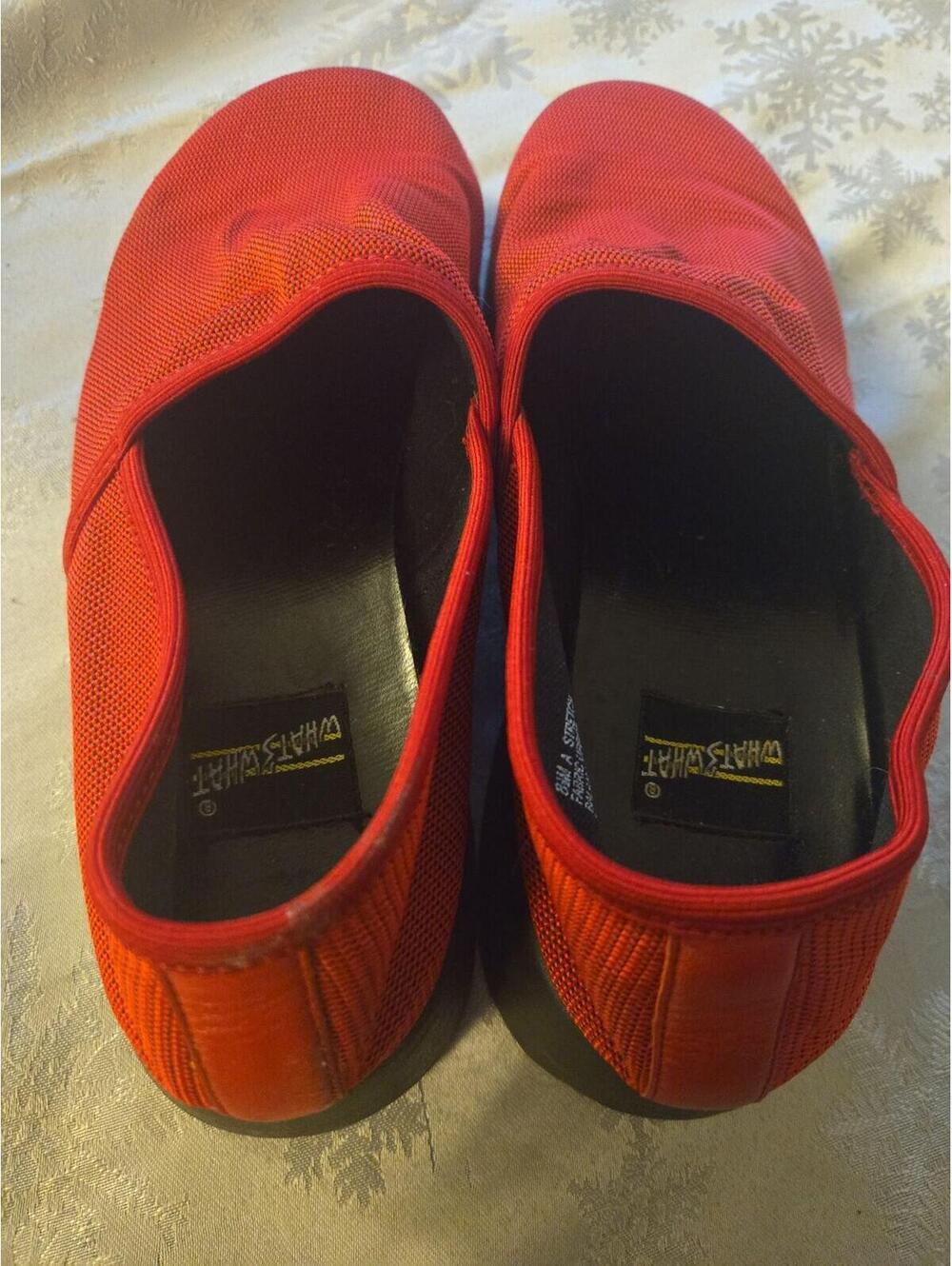 Vintage What's What Red Stretch Mesh Loafers Size 8.5M - Picture 4 of 6